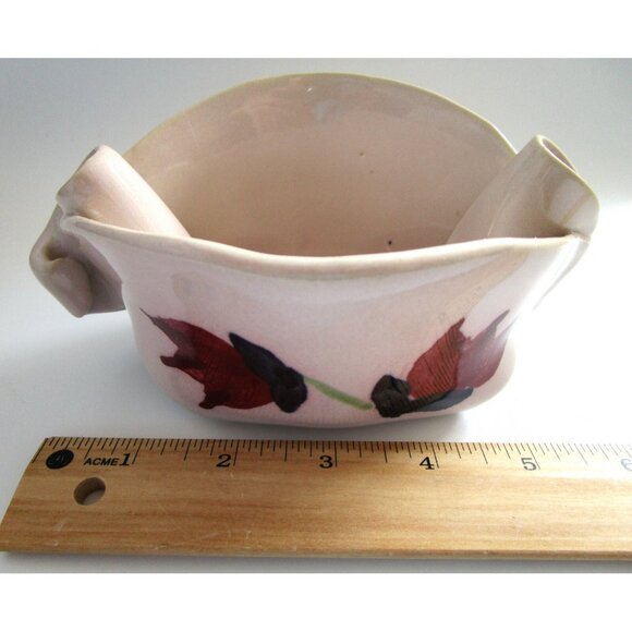 Vintage Hilborn Pottery Signed Floral Tulip Pinch bowl trinket candy dish Canada - Picture 9 of 9